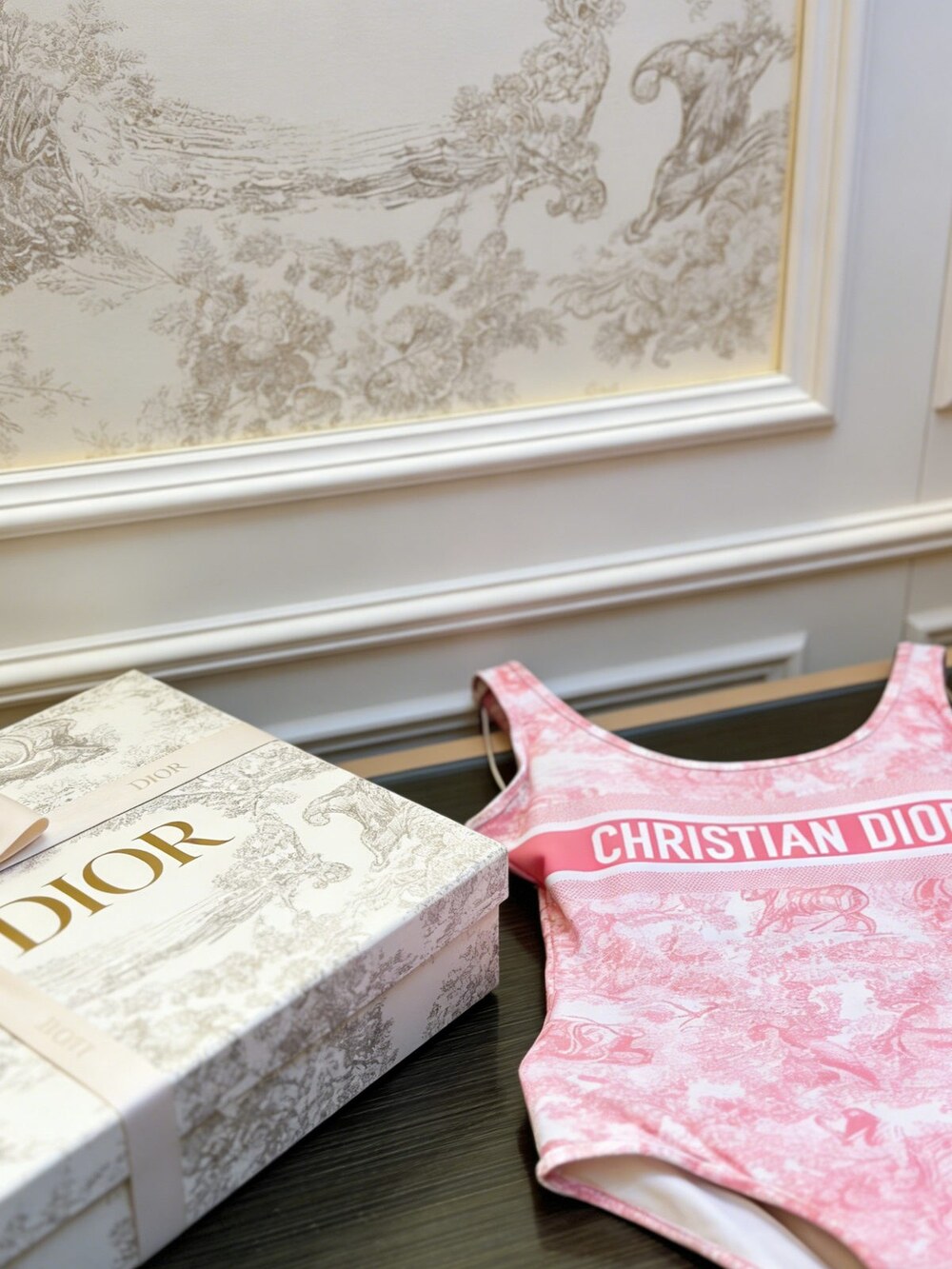Dior Pink Toile de Jouy Piece Swimsuit - Picture 6 of 6